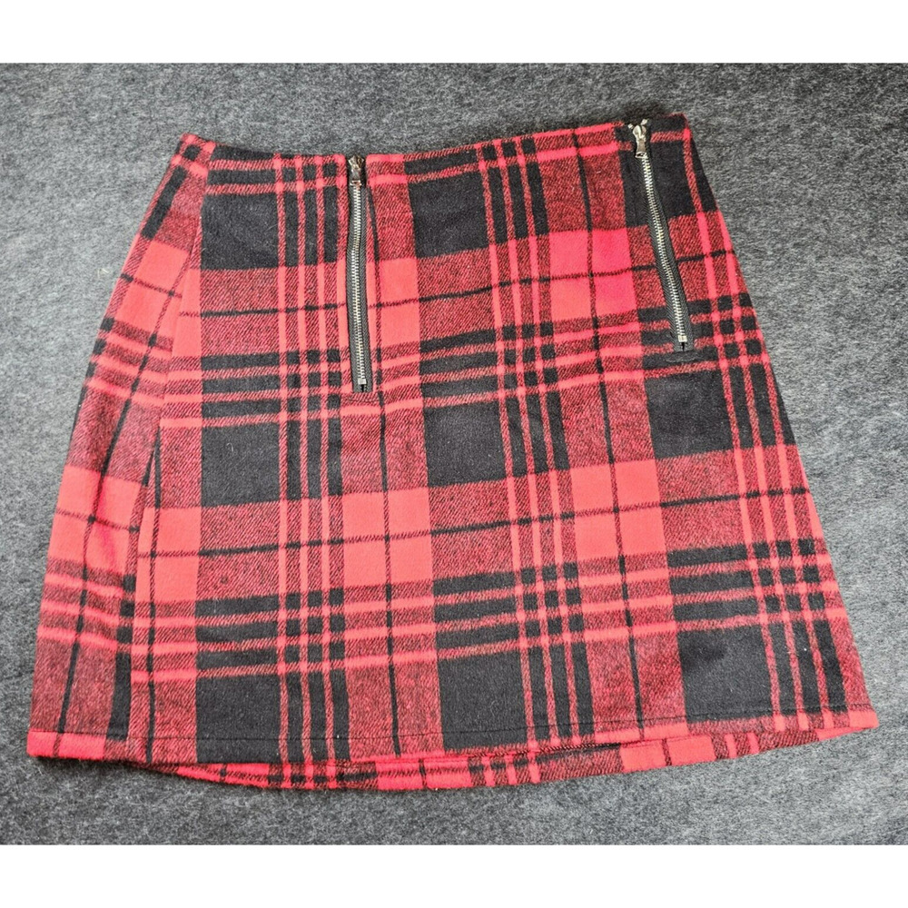 Zara Skirt Womens Size Medium 6 Red Plaid Fall Christmas Cute Goth Academia Prep